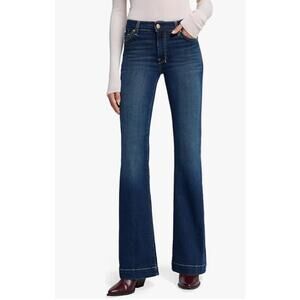 7 FOR ALL MANKIND Womens Tailorless Dojo Flared Jeans Size 27 US 4 Dark Blue NWT